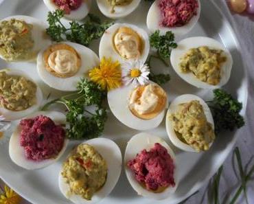Œufs mimosa {crème d’avocat/betterave}
