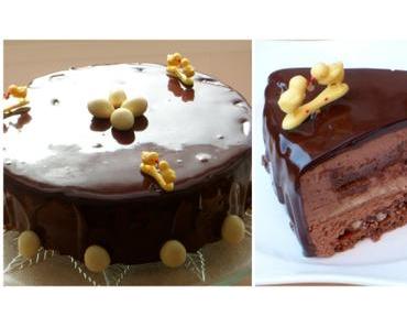Entremet chocolat, noisettes et confit de citron
