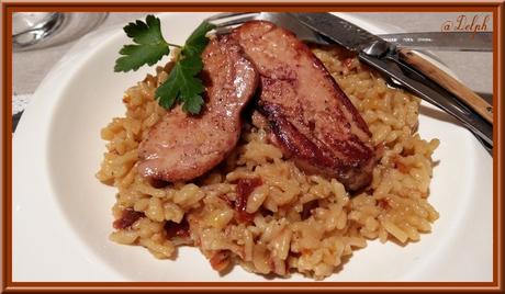 Escalopes de Foie gras et Risotto aux tomates séchées