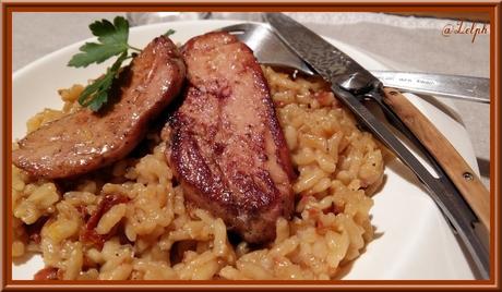 Escalopes de Foie gras et Risotto aux tomates séchées