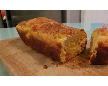 Cake saumon / chèvre / tomates