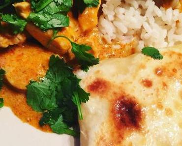 Poulet Tikka Massala et naans au fromage