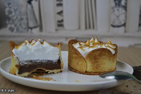 Tartelettes chocolat praliné meringuées