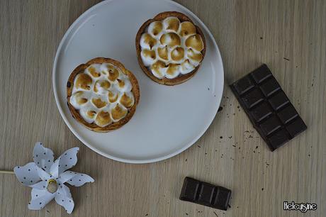 Tartelettes chocolat praliné meringuées