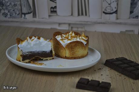 Tartelettes chocolat praliné meringuées