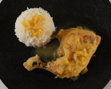 Cuisse de poulet à l’orange et au curry
