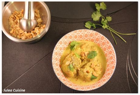 Curry de porc léger, lait de coco et noix de cajou