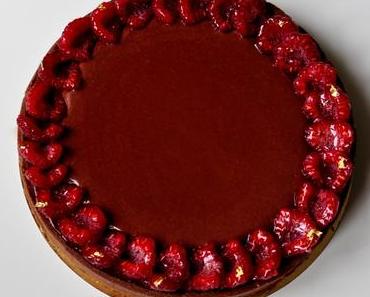 Tarte chocolat-framboise et praliné