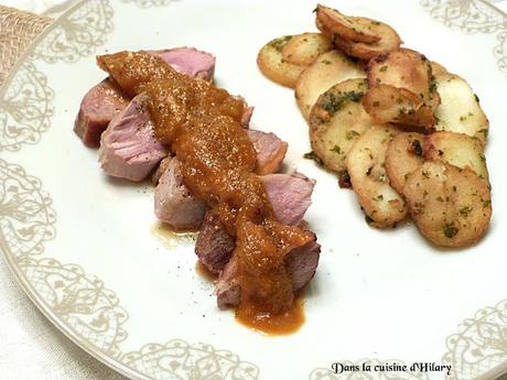 Magret de canard et sa sauce rhubarbe / Duck breast and its rhubarb sauce