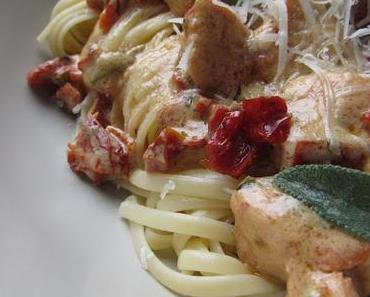 Linguine au poulet et à la sauge.