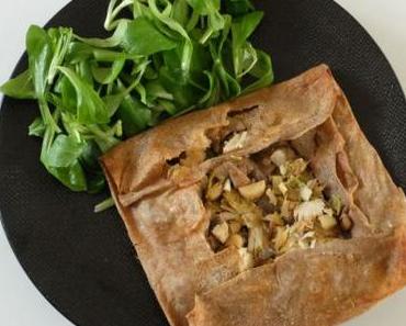 Galette de poireaux et poulet au curry