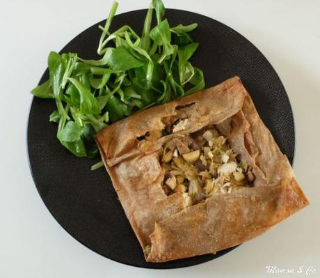 Galette de poireaux et poulet au curry