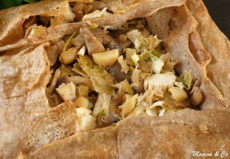 Galette de poireaux et poulet au curry