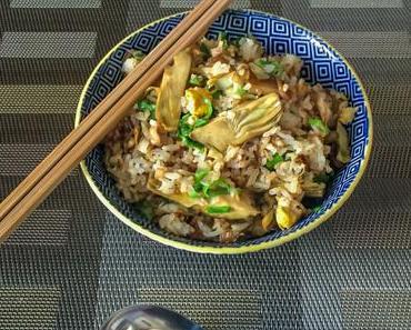 S’amuser avec les produits de saison – Un riz sauté aux artichauts violets et à l’ail des ours…