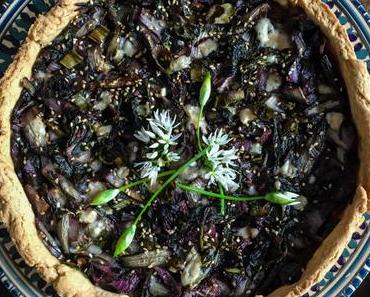 Comme un air d’Italie – Tarte aux radicchio et aux fanes de navets