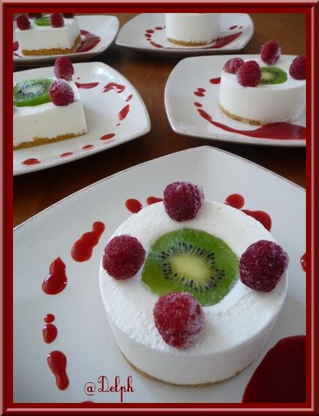 Mousse citronnée kiwi framboises