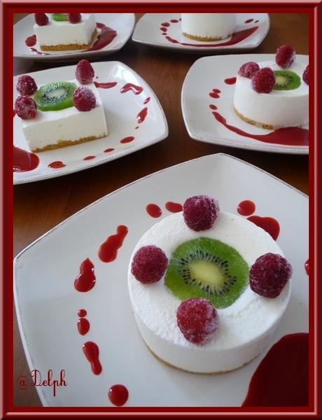 Mousse citronnée kiwi framboises