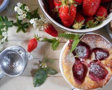 Clafoutis du fromager {Clafoutis aux fraises et au chèvre frais}