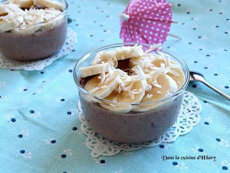 Chia pudding chocolat et banane façon exotique / Exotic chocolate and banana Chia pudding