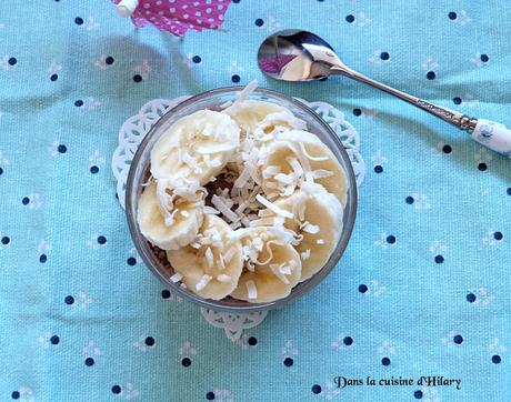 Chia pudding chocolat et banane façon exotique / Exotic chocolate and banana Chia pudding