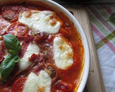 Gratin de gnocchi au jambon serrano, mozzarella et basilic. [Battle Food #42]