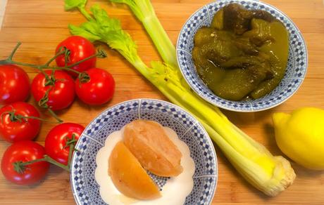 Salade de Poivrons Grillés ,Tomate ,Céleri et Citron Confit de Pessah