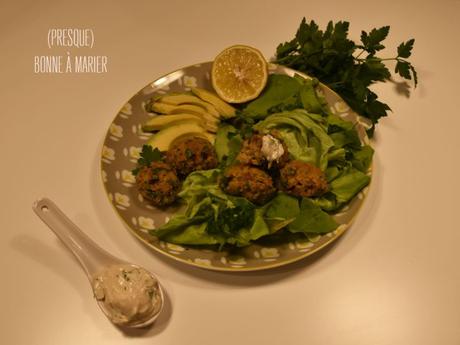 Falafels au four et leur sauce tahini {boulettes libanaises aux pois chiches}