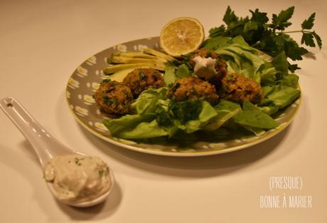 Falafels au four et leur sauce tahini {boulettes libanaises aux pois chiches}