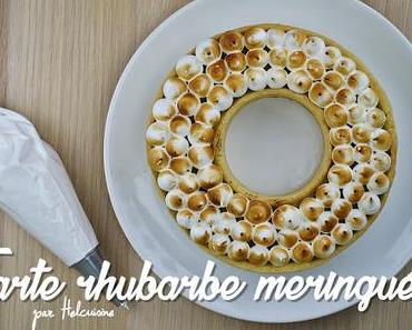 Tarte à la rhubarbe meringuée