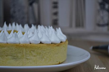 Tarte à la rhubarbe meringuée