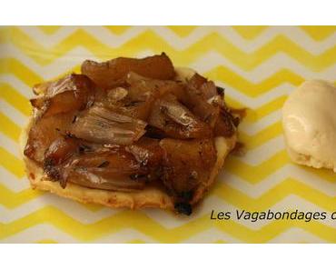 Glace au camembert et petites tatins pomme-échalote