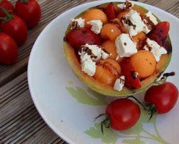 Salade de Melon/Féta et réduction de vinaigre balsamique