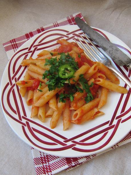 Des penne all'arrabbiata à Rome