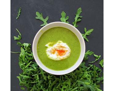 Velouté Printanier / Courgettes, Riquette, Asperges, Fanes & Œuf Poché