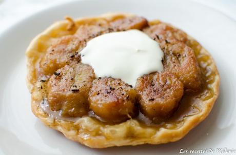 Tatin de banane avec une touche de vanille et de coco