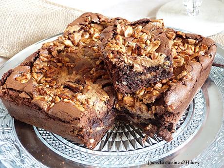 Brownie au beurre de cacahuète et son crunchy de cacahuète / Peanut butter brownie and its peanut crunchy