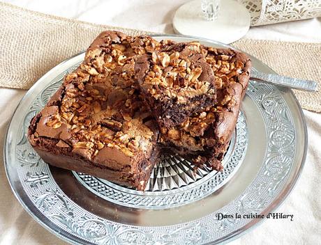 Brownie au beurre de cacahuète et son crunchy de cacahuète / Peanut butter brownie and its peanut crunchy