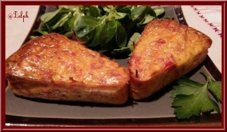 Clafoutis de poivron rouge et jambon fumé