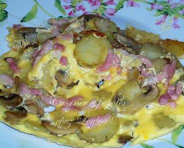 Omelette champignons lardons pommes de terre