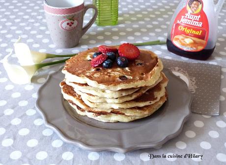 Fluffy pancakes au buttermilk et myrtilles / Blueberry and buttermilk fluffy pancakes