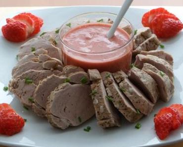 Filet mignon de porc froid et sa vinaigrette aux fraises de Phalempin