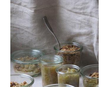 Rhubarbe  au fromage blanc & granola