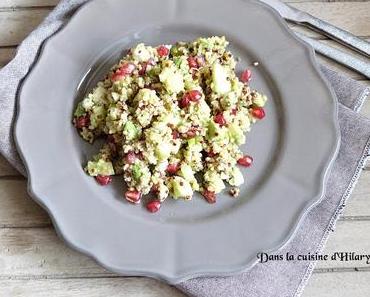 Salade au quinoa, avocat, concombre, feta et grenade / Quinoa, avocado, cucumber, feta and pomegranate salad