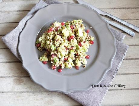 Salade au quinoa, avocat, concombre, feta et grenade / Quinoa, avocado, cucumber, feta and pomegranate salad