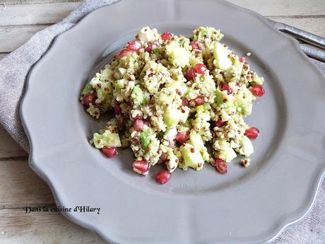 Salade au quinoa, avocat, concombre, feta et grenade / Quinoa, avocado, cucumber, feta and pomegranate salad