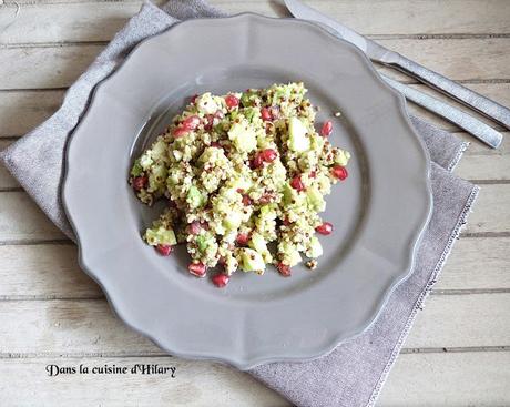 Salade au quinoa, avocat, concombre, feta et grenade / Quinoa, avocado, cucumber, feta and pomegranate salad