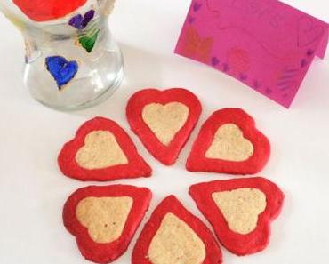Sablés cœur bicolores aux amandes pour Maman