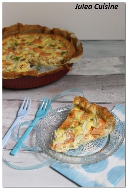 Tarte au fenouil et à la truite fumée