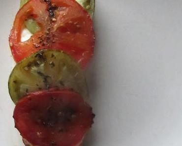 Pavé de saumon aux tomates.