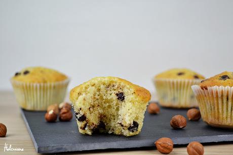 Muffins moelleux aux pépites de chocolat et noisettes